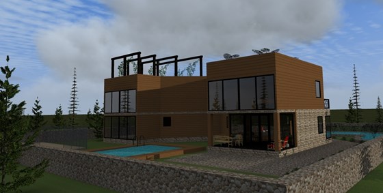 Визуализация проектов: курсовые проекты на тему "малоэтажное жилое здание"